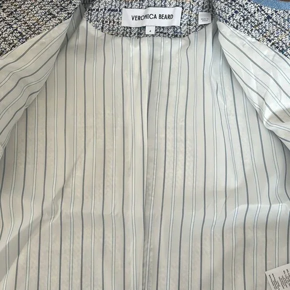 NEW Veronica Beard Darla Tweed Lady Jacket Blazer in Blue Multi | size 4 - Picture 10 of 14